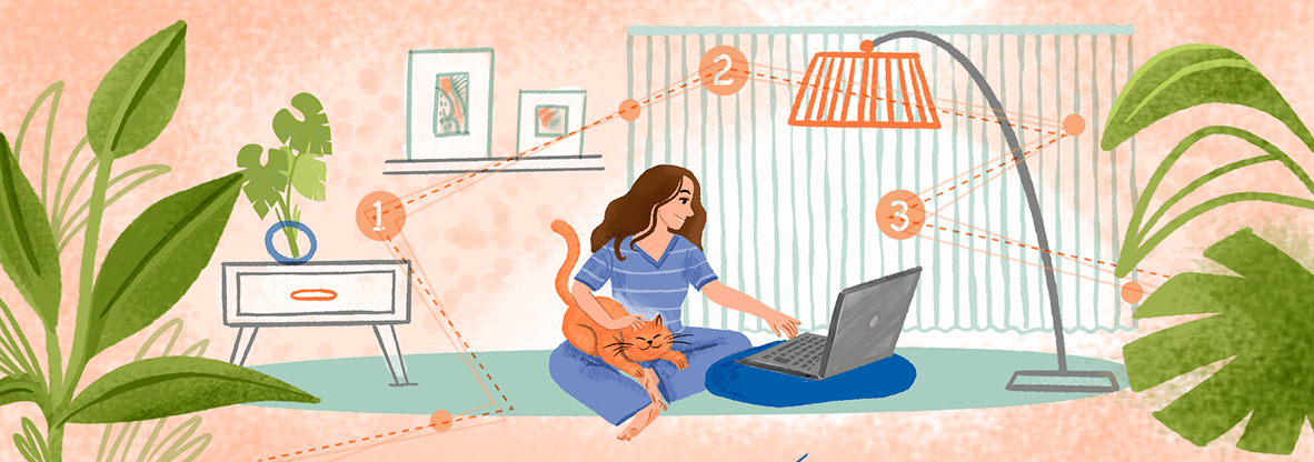 It's Time To Ditch That Commute! Here Are 3 Ways Anyone Can Work From Home; lady working from home with cat