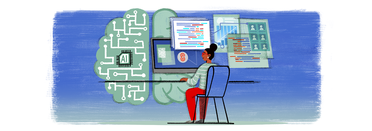 Is AI Changing IT? And What Does That Mean For IT Professionals?; lady working at desk