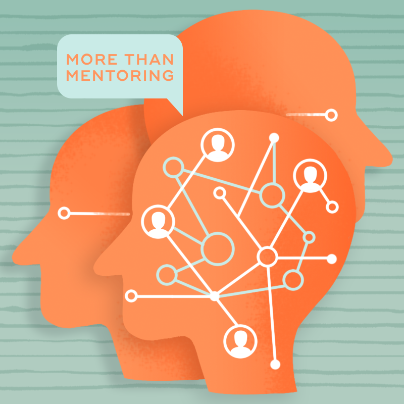 Three Ways Becoming A Mentor Could Improve Your Skills; heads remembering connections 